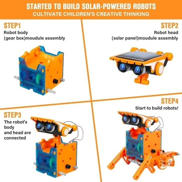 STEM 13'ü 1 Arada Eğitim Güneş Enerjili Robot Oyuncak - 3