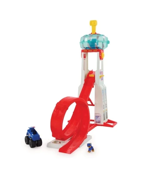 Paw Patrol Rescue Wheels Super Loop Tower with Chase Figure Çok Renkli