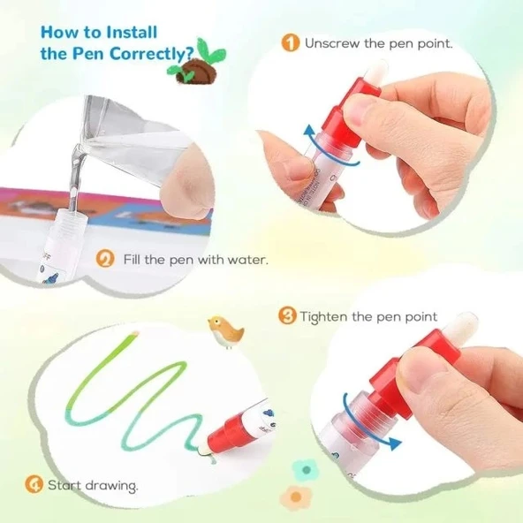 TOYK Kids Renkli Doodle Çizim Matı Alfabe ve Hayvanlar - 2