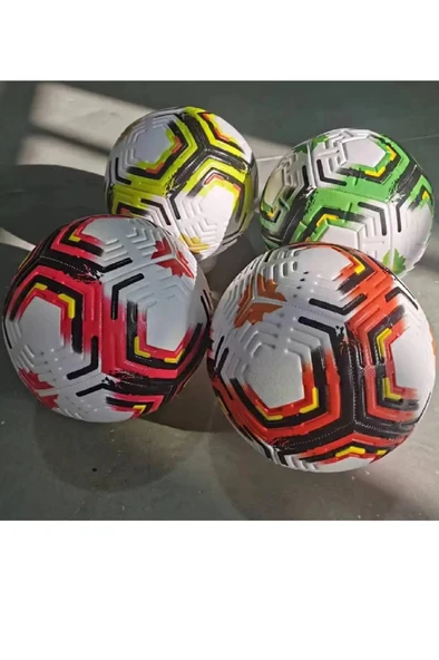 2025 Desenli Tasarım Futbol Topu 4 Astarlı No:5 480 Gr + Pompa Hediyeli X506 - 6