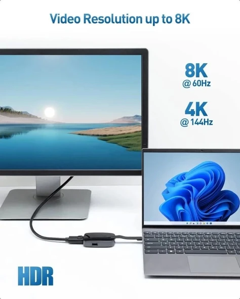 Cable Matters 4'ü 1 arada USB C 4K/60Hz iPhone 15 Şarj Noktası - 10