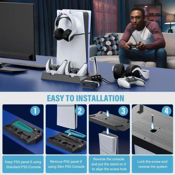 PS5 Standı ve Soğutma İstasyonu - 7