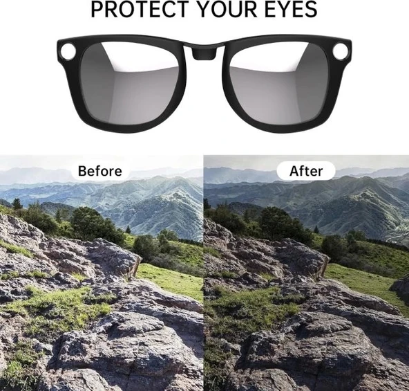 Hibloks 4 Adet Polarize Klips Ray-Ban Meta Wayfarer Akıllı Gözlük - Large - 5