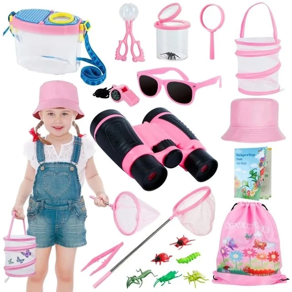 GINMIC Çocuk Dış Mekan Keşif Böcek Yakalayıcı Kit Pink
