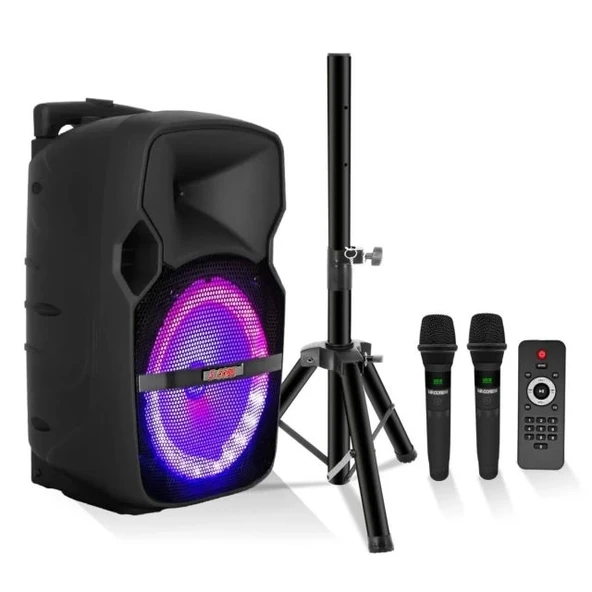 5 Çekirdek 10 İnç TWS Çift Bluetooth Parti Hoparlörü Siyah