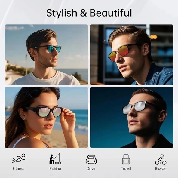 Hibloks 4 Adet Polarize Klips Ray-Ban Meta Wayfarer Akıllı Gözlük - Large - 6