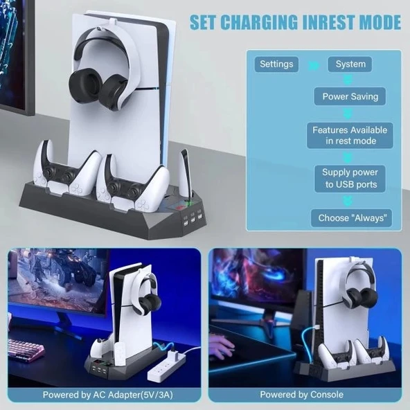 PS5 Standı ve Soğutma İstasyonu - 9