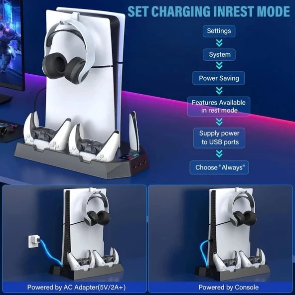 PS5 Standı ve Soğutma İstasyonu - 6