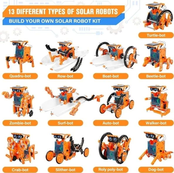 STEM 13'ü 1 Arada Eğitim Güneş Enerjili Robot Oyuncak - 2