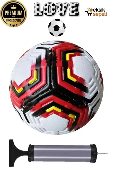 2025 Desenli Tasarım Futbol Topu 4 Astarlı No:5 480 Gr + Pompa Hediyeli X506