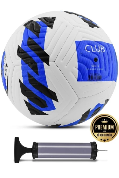 Mavi Yeni Desenli Futbol Topu 4 Astarlı No:5 480 Gr + Pompa Hediyeli X507