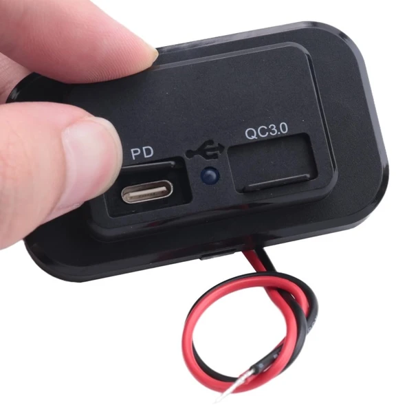 Type-C USB 2 Portlu Araç Şarj Soketi Adaptörü 12V-24V - 4