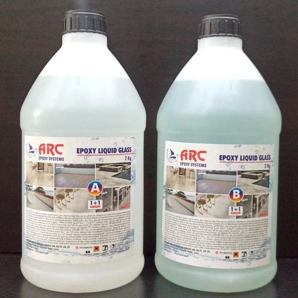 EPOKSİ SIVI CAM ULTRA ŞEFFAF PARLAK LIQUID GLASS SU YALITIM VE KAPLAMA REÇİNESİ 4 KG KIT