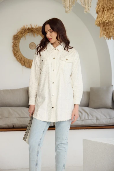 KRİSTAL SERPME TAŞLI KOT CEKET - 3