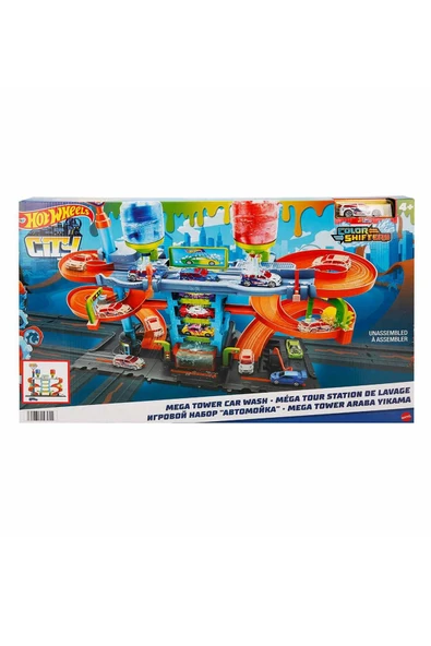 Hot Wheels Mega Araba Yıkama Kulesi: Döner Spiral ve İki Su Tankıyla Gerçekçi Yıkama Deneyimi! - 2