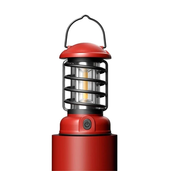 MADFOX VİNTAGE GLAMPİNG KAMP LAMBASI 300 LÜMEN KIRMIZI RENK PİLLİ