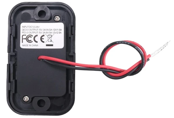 Type-C USB 2 Portlu Araç Şarj Soketi Adaptörü 12V-24V - 3