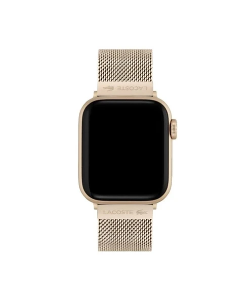 Lacoste Çizgili Silikon Unisex Apple Saat Kayışı Orta Boy Carnation Gold