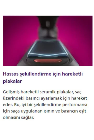 Philips 5000 Series Saç Düzleştirici ;Argan Yağı Katkılı Plakalar, Thermo Shield Teknoloji - 3