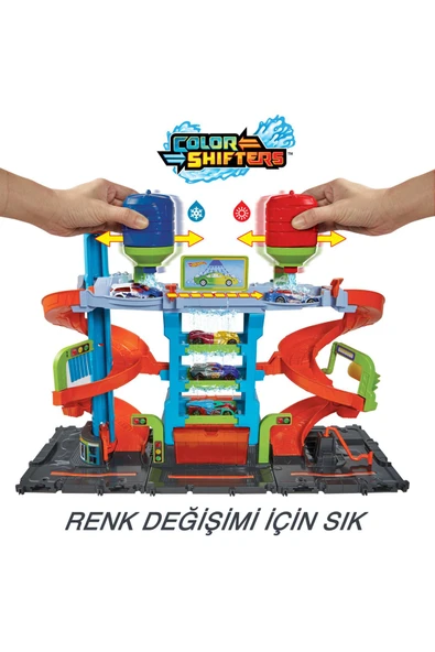 Hot Wheels Mega Araba Yıkama Kulesi: Döner Spiral ve İki Su Tankıyla Gerçekçi Yıkama Deneyimi! - 6