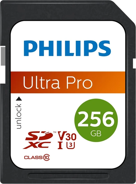 Philips 256GB SD Kart | Ultra Pro | V30 – UHS-I U3 – 4K Performansı