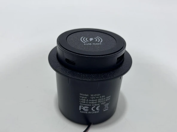 W-0101 Kablosuz Type-C USB Portlu Araç Şarj Soketi Adaptörü 12V-24V - 3