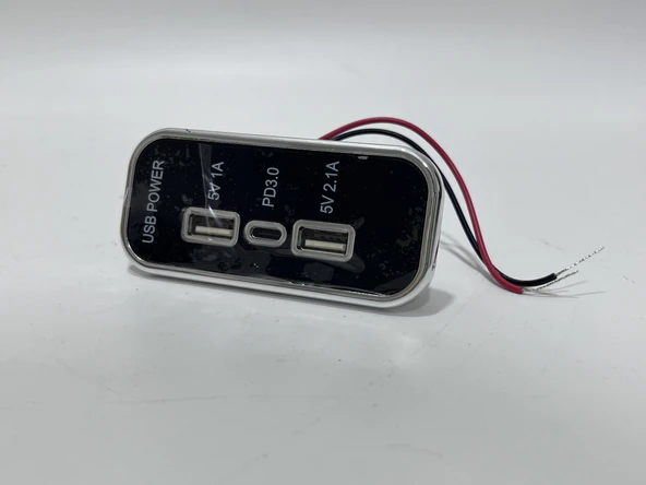 Type-C USB 3 Portlu Araç Şarj Soketi Adaptörü 12V-24V - 6
