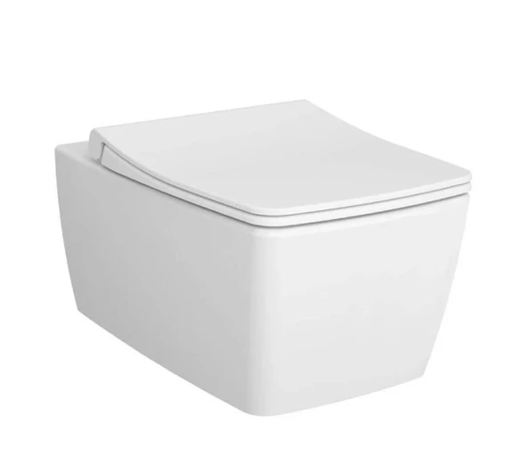 VitrA Metropole Rim-Ex Kanlasız Asma Klozet + Duroplast Slim Yavaş Kapanan Klozet Kapağı SET - 5