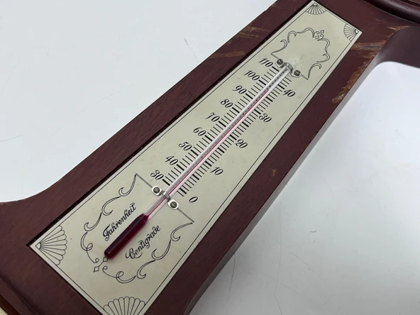 Taylor Antika Ahşap Meteoroloji İstasyonu – Barometre, Termometre, Higrometre - 5