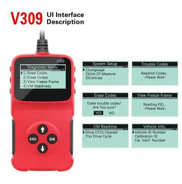 V309 OBD2 Araç Arıza Tespit Cihazı - 4
