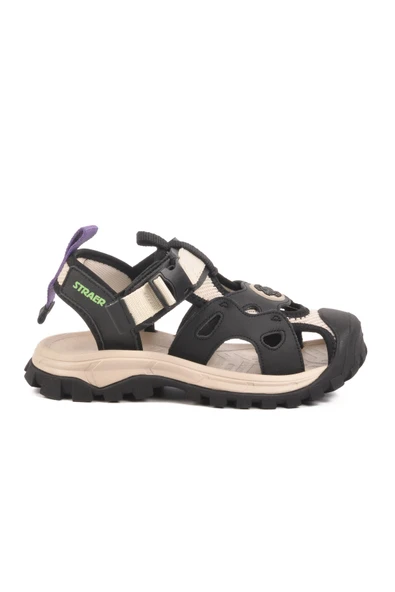 Guja Siyah Cırtlı Hafif Unisex Çocuk Spor Sandalet 25Y614 F