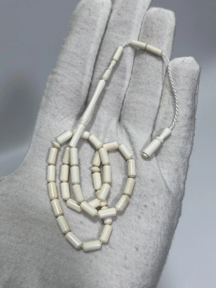 Kesme Fildişi Tesbih 5,33 Gram - Koleksiyonluk Fil Dişi Tespih - Resim 3