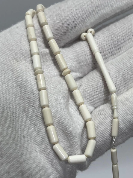 Kesme Fildişi Tesbih 5,33 Gram - Koleksiyonluk Fil Dişi Tespih - Resim 2