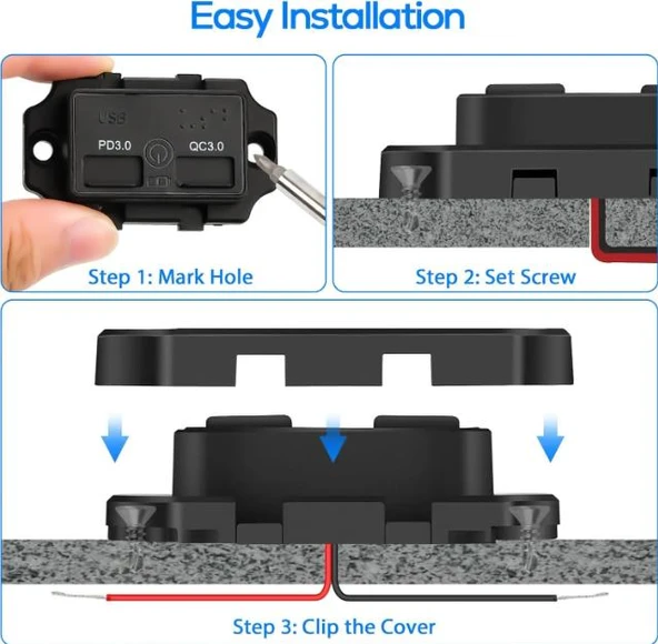 Type-C USB 2 Portlu Araç Şarj Soketi Adaptörü 12V-24V (Model 2) - 2