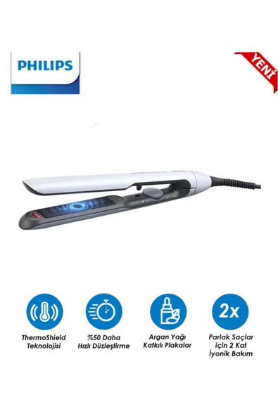 Philips 5000 Series Saç Düzleştirici ;Argan Yağı Katkılı Plakalar, Thermo Shield Teknoloji