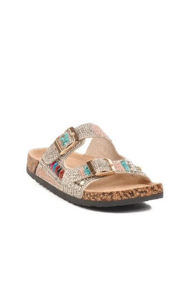 Guja Gümüş Taş İşlemeli Kız Çocuk Terlik 25Y106-6  F - 3