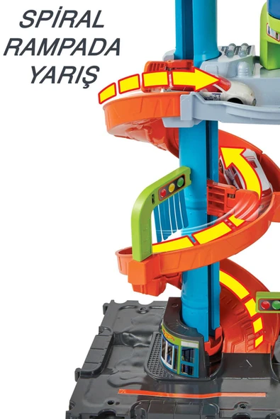 Hot Wheels Mega Araba Yıkama Kulesi: Döner Spiral ve İki Su Tankıyla Gerçekçi Yıkama Deneyimi! - 5