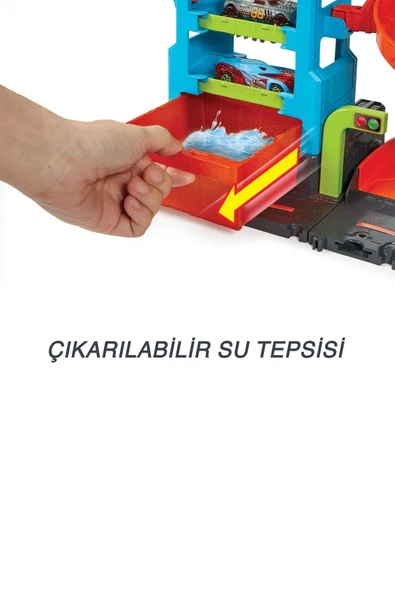 Hot Wheels Mega Araba Yıkama Kulesi: Döner Spiral ve İki Su Tankıyla Gerçekçi Yıkama Deneyimi! - 8