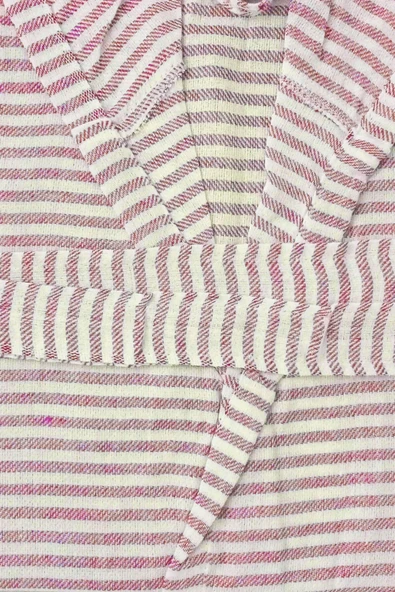 Kapşonlu Unisex Peştemal Plaj Bornozu %100 Pamuklu Seaside Stripe - 12