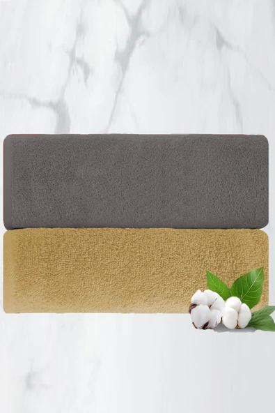 2 li Lüks El Yüz Havlu Seti 50x90 Cm %100 Pamuklu Gramajlı Bejra - 5