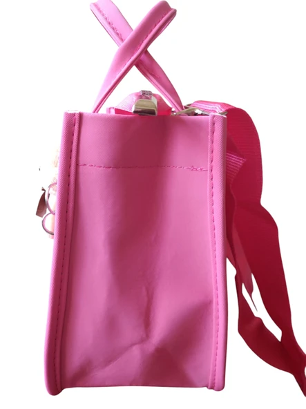 Pembe Buzi Kumaş Ayıcıklı Çanta Askılı Çanta El Çantası Omuz Çantası Kol Çantası Kadın Çanta Çapraz Çanta - 5