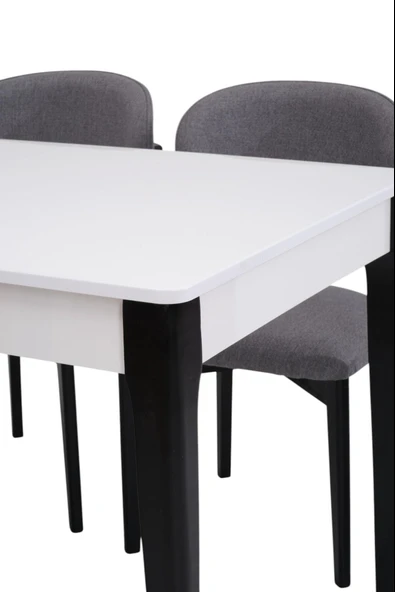 Paris Norte Lak Panel Mutfak Masa Sandalye Takımı 80x130cm - Resim 8