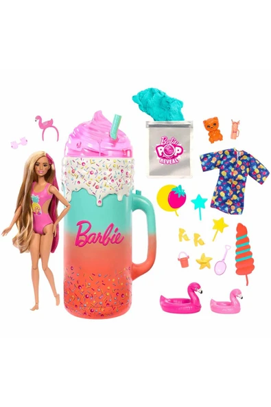Barbie Pop Reveal Sürpriz Bardak Oyun Seti: 15 Sürprizle Dolu, Renk Değiştiren ve Kokulu Barbie Eğlencesi! - 1