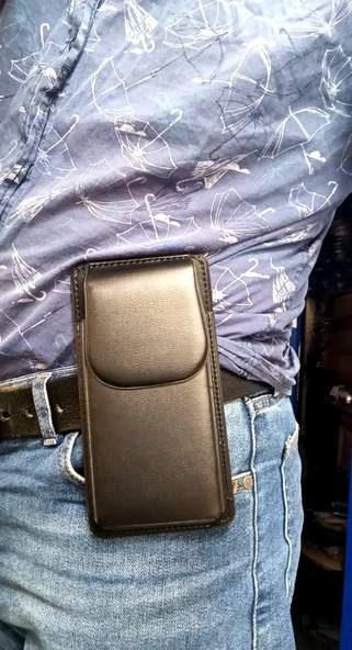 Kemere Takılan Lüks Kılıf Büyük Boy Mıknatıslı Dik 17x8 Cm - Resim 3