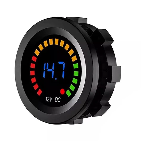 Ayt Powermaster IC-230E 6-18 Volt Voltmetre Pano Tipi Akü Göstergeli 28 Mm 6-18 Volt Dış Çap 36.5 Mm 2 Pinli - 2