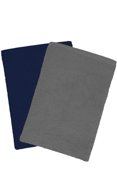 2 li Lüks El Yüz Havlu Seti 50x90 Cm %100 Pamuklu Gramajlı Grinja - 7