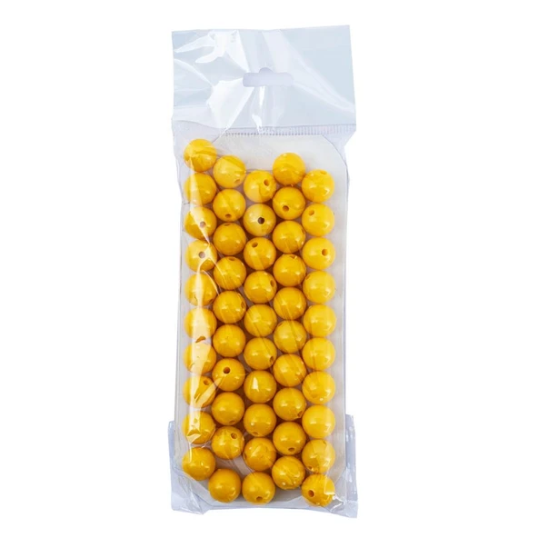 Yüzen Sazan Boncuğu - 14 MM - 50'li - Sarı - 8
