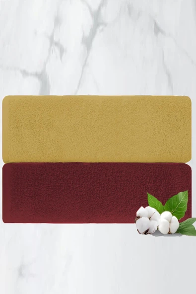 2 li Lüks El Yüz Havlu Seti 50x90 Cm %100 Pamuklu Gramajlı Bejra - 2