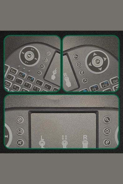 Işıklı Kablosuz Mini Klavye Tv Televizyon Ps3 ps4 ps5 Uyumlu Dokunmatik Mouse - 7