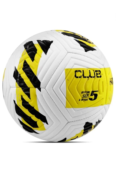 Sarı Yeni Desenli Futbol Topu 4 Astarlı No:5 480 Gr + Pompa Hediyeli X507 - 2